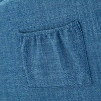 Chaise berçante rembourrée bleue 27 po avec pieds en bois et poche latérale pratique