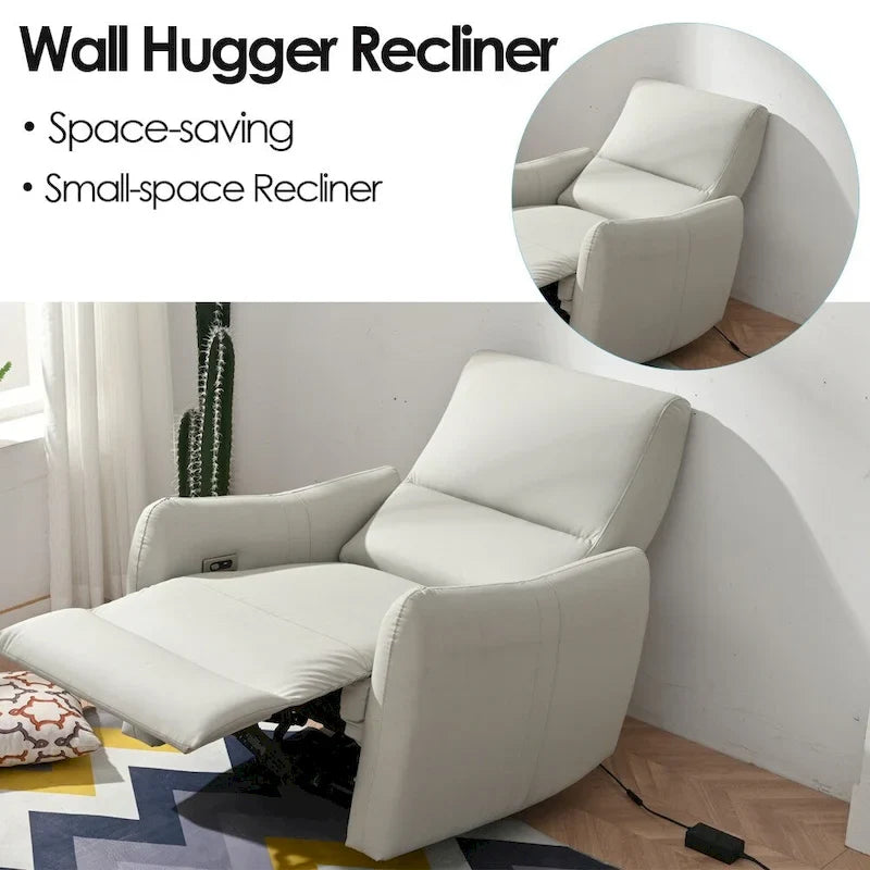 Fauteuil inclinable électrique avec port USB, fauteuil inclinable gain de place près du mur
