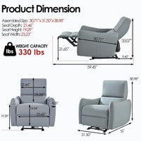Fauteuil inclinable électrique avec port USB, fauteuil inclinable gain de place près du mur