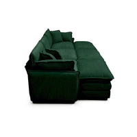 Canapé sectionnel modulable convertible 6 pièces en velours côtelé avec 3 ottomans amovibles et 5 coussins, combinaison libre