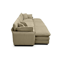 Canapé sectionnel modulable convertible 6 pièces en velours côtelé avec 3 ottomans amovibles et 5 coussins, combinaison libre