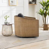 Fauteuil club pivotant à 360° en tissu noir carbone 30.12 avec cadre en bois dur robuste