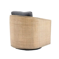 Fauteuil club pivotant à 360° en tissu noir carbone 30.12 avec cadre en bois dur robuste