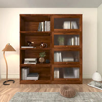 Bibliothèque contemporaine à dos fermé, portes vitrées, meuble de rangement de bureau, meuble bas pleine hauteur