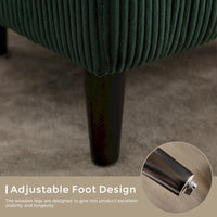 Fauteuil tonneau tapissé émeraude 24,8 pouces avec pieds en bois et coussins