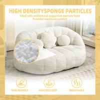 Fauteuil de détente blanc 63.78 rembourré en chenille avec mousse haute densité