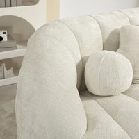 Fauteuil de détente blanc 63.78 rembourré en chenille avec mousse haute densité