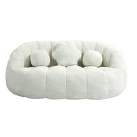 Fauteuil de détente blanc 63.78 rembourré en chenille avec mousse haute densité
