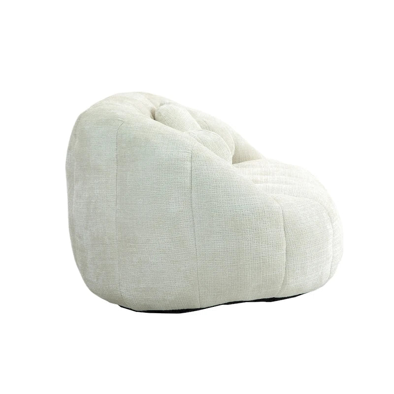 Fauteuil de détente blanc 63.78 rembourré en chenille avec mousse haute densité