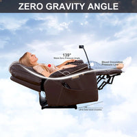 Fauteuil Inclinable Électrique Zéro Gravité en Cuir Reconstitué avec Massage et Chauffage