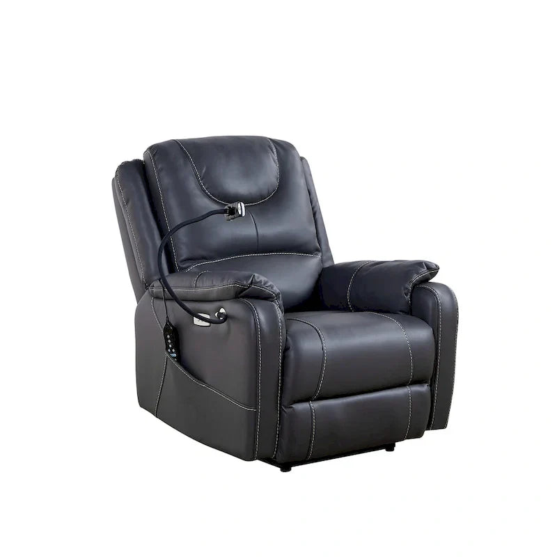 Fauteuil Inclinable Électrique Zéro Gravité en Cuir Reconstitué avec Massage et Chauffage