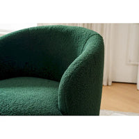Fauteuil pivotant cylindrique vert moderne 25.6 avec anneau en métal