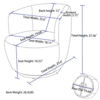 Fauteuil pivotant cylindrique vert moderne 25.6 avec anneau en métal