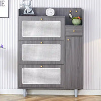 Meuble de rangement minimaliste moderne, meuble à chaussures en rotin japonais, meuble de chevet, petit meuble de maison