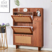 Meuble de rangement minimaliste moderne, meuble à chaussures en rotin japonais, meuble de chevet, petit meuble de maison