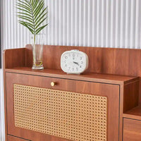 Meuble de rangement minimaliste moderne, meuble à chaussures en rotin japonais, meuble de chevet, petit meuble de maison