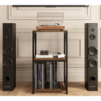 Support de tourne-disque à 3 niveaux avec rangement pour disques vinyles - 11,85P x 15,94L x 30,91H