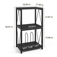 Support de tourne-disque à 3 niveaux avec rangement pour disques vinyles - 11,85P x 15,94L x 30,91H