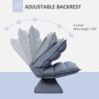 Fauteuil de sol pivotant avec soutien dorsal, fauteuil gaming réglable en microfibre pour la lecture, la détente, la méditation, gris