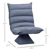Fauteuil de sol pivotant avec soutien dorsal, fauteuil gaming réglable en microfibre pour la lecture, la détente, la méditation, gris