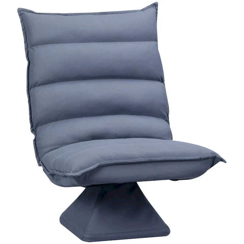 Fauteuil de sol pivotant avec soutien dorsal, fauteuil gaming réglable en microfibre pour la lecture, la détente, la méditation, gris