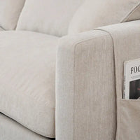 Canapé spacieux beige 107.87 4 places avec ottoman mobile