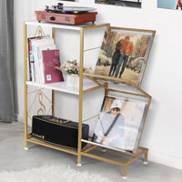 Table tourne-disque avec rangement pour disques vinyles - 27,5 x 11,8 x 32,5 pouces