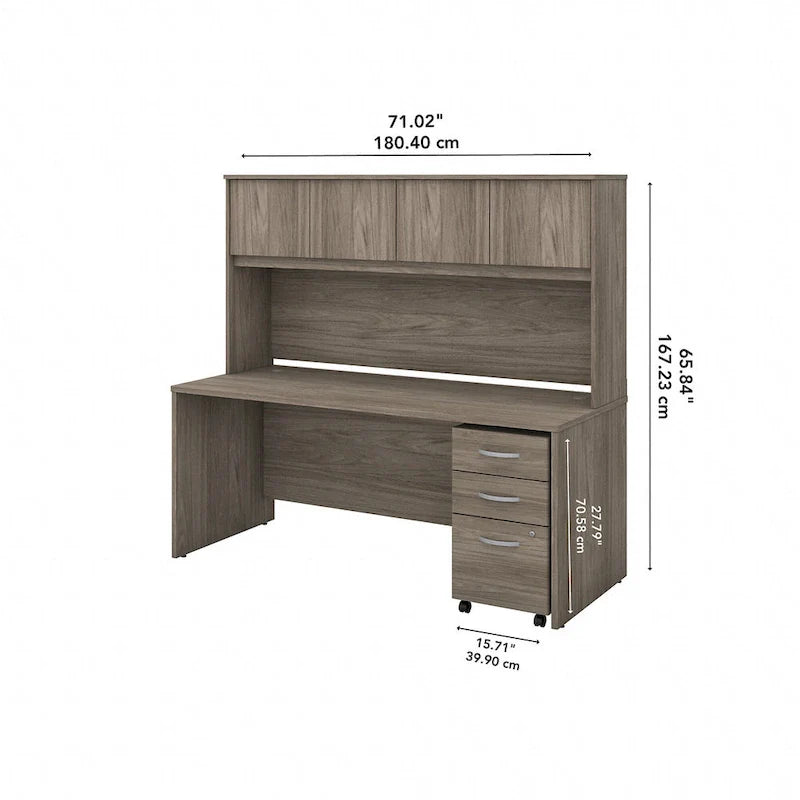 Bureau 72W Studio C avec huche et tiroirs de Bush Business Furniture