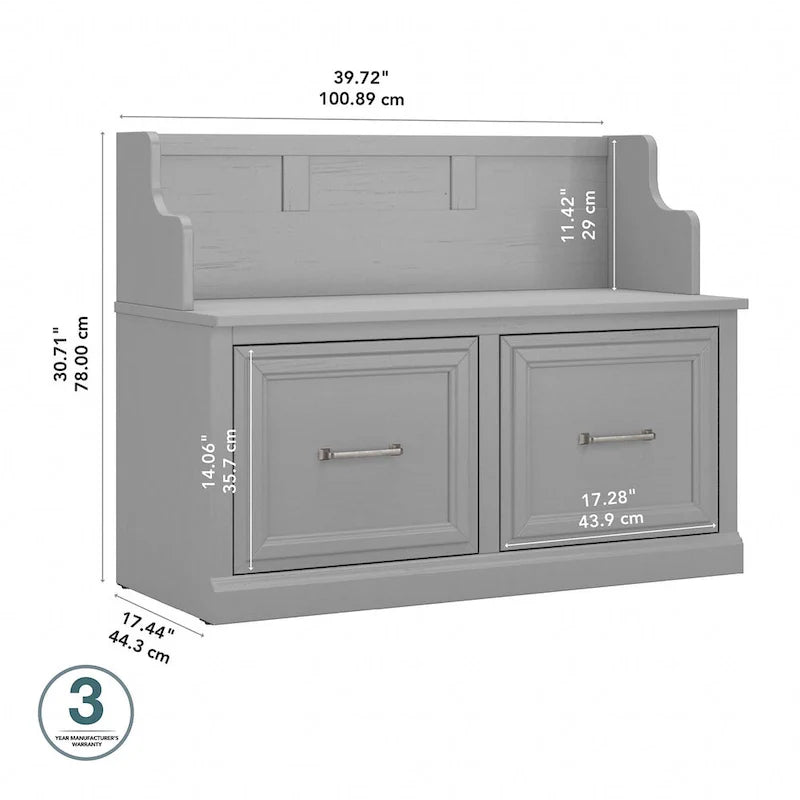 Banc d'entrée Woodland 40W avec portes par Bush Furniture