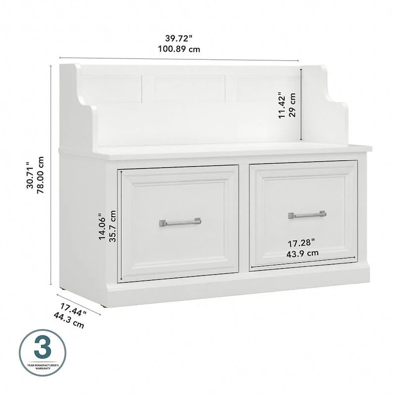Woodland banc d'entrée 40W avec portes par Bush Furniture