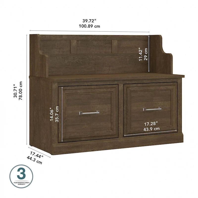 Banc d'entrée Woodland 40W avec portes par Bush Furniture