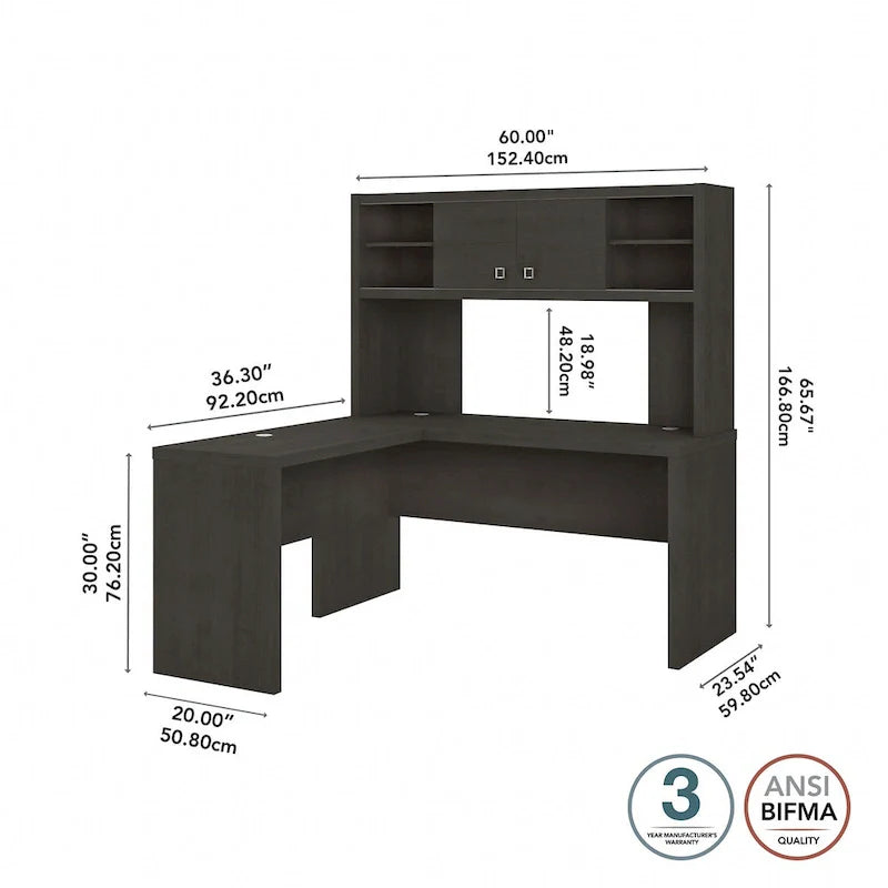 Bureau d'angle Echo avec huche par Bush Business Furniture