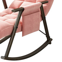 Fauteuil à bascule classique moderne rembourré en tissu avec poche de rangement