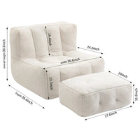 Fauteuil moderne pour adulte avec mousse à mémoire de forme haute densité et 1 pouf pour chambre et salle de lecture