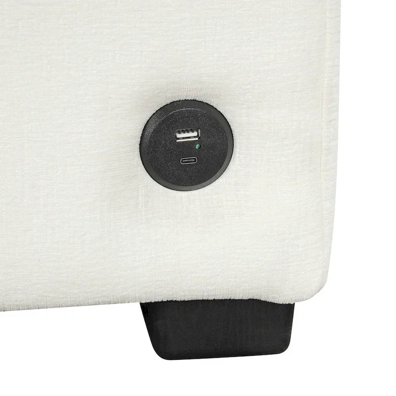 Canapé sectionnel convertible en U surdimensionné en chenille 110 po avec couchage escamotable, doubles méridiennes de rangement et 2 ports USB