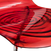 Chaise de salle à manger en acrylique Astor avec pieds chromés, chaise d'appoint moderne à motif ondulation d'eau
