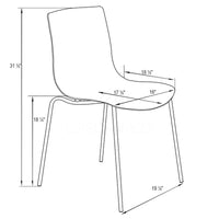Chaise de salle à manger en acrylique Astor avec pieds chromés, chaise d'appoint moderne à motif ondulation d'eau