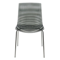 Chaise de salle à manger en acrylique Astor avec pieds chromés, chaise d'appoint moderne à motif ondulation d'eau