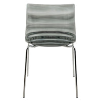 Chaise de salle à manger en acrylique Astor avec pieds chromés, chaise d'appoint moderne à motif ondulation d'eau