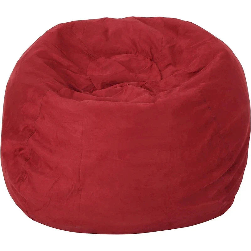 Pouf géant LSI de 1,5 m en mousse déchiquetée avec housse amovible en microsuède, siège confortable pour enfants et adultes, Rouge chinois