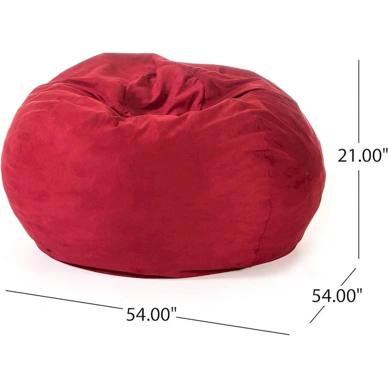 Pouf géant LSI de 1,5 m en mousse déchiquetée avec housse amovible en microsuède, siège confortable pour enfants et adultes, Rouge chinois