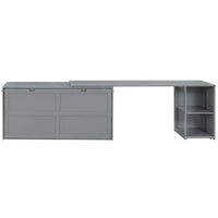 Lit escamotable taille Queen avec bureau pivotant