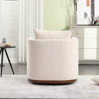 GDFStudio - Harper - Fauteuil tonneau pivotant en chenille avec base métallique robuste et design ergonomique