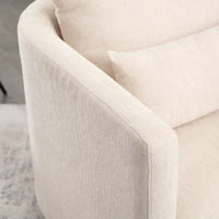 GDFStudio - Harper - Fauteuil tonneau pivotant en chenille avec base métallique robuste et design ergonomique