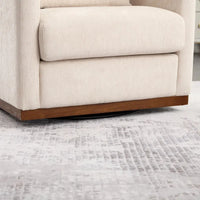 GDFStudio - Harper - Fauteuil tonneau pivotant en chenille avec base métallique robuste et design ergonomique