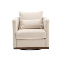 GDFStudio - Harper - Fauteuil tonneau pivotant en chenille avec base métallique robuste et design ergonomique