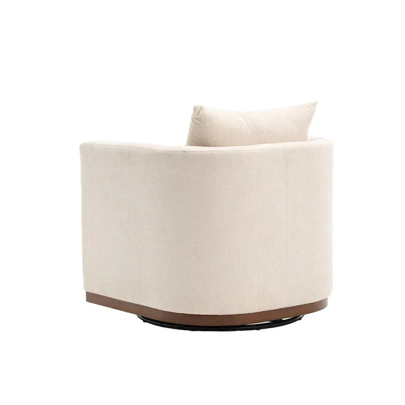 GDFStudio - Harper - Fauteuil tonneau pivotant en chenille avec base métallique robuste et design ergonomique