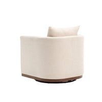 GDFStudio - Harper - Fauteuil tonneau pivotant en chenille avec base métallique robuste et design ergonomique