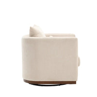GDFStudio - Harper - Fauteuil tonneau pivotant en chenille avec base métallique robuste et design ergonomique