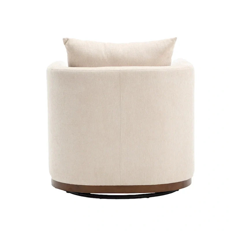 GDFStudio - Harper - Fauteuil tonneau pivotant en chenille avec base métallique robuste et design ergonomique